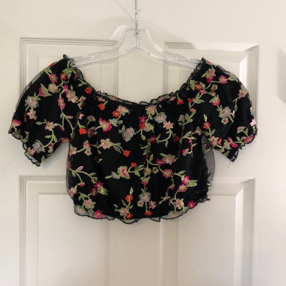 Embroidered Crop Top